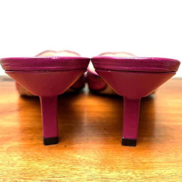 Women's Bisou Bisou pink snakeskin print heeled slides size 7 NWT - Picture 3 of 4